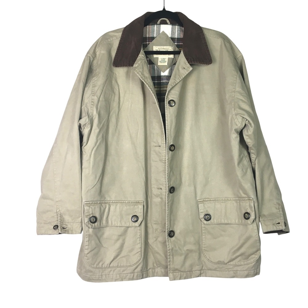 St Johns‎ Bay Plaid Lined Canvas Barn Jacket XL Tan